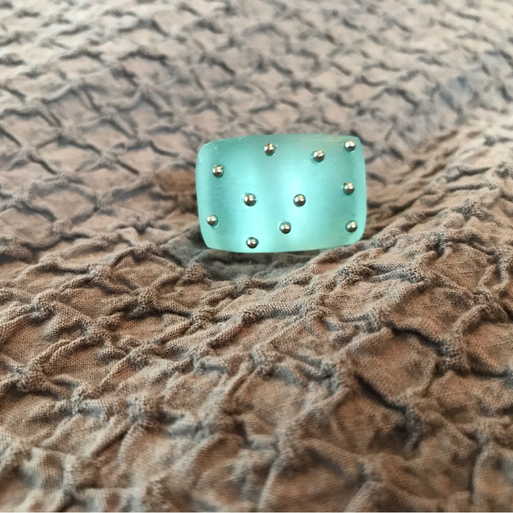 Bundle 3 of $10 Resin blue and silver ring size 8